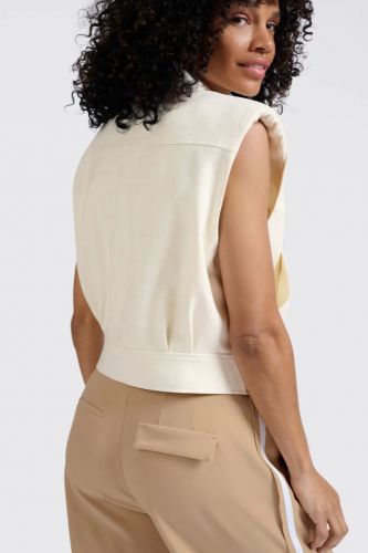 Veste courte sans manches beige YAYA | Marine