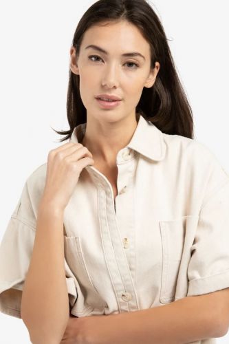 Yaya veste Beige femmes (veste manches larges - 511050 veste denim beige clair) - Marine | Much more than shoes