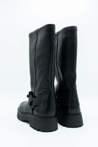 Zadig & Voltaire Accessoires botte Noir femmes (Botte en cuir noir avec triangle métal - ANGIE SMOOTH noir) - Marine | Much more than shoes