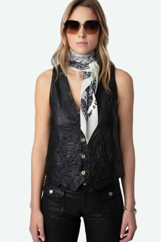 Foulard carré en soie écru ZADIG & VOLTAIRE | Marine