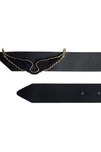 Ceinture en cuir noir ailes noires ZADIG & VOLTAIRE | Marine