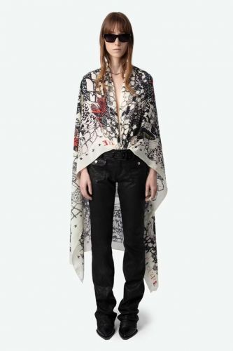 Foulard carré en soie écru ZADIG & VOLTAIRE | Marine