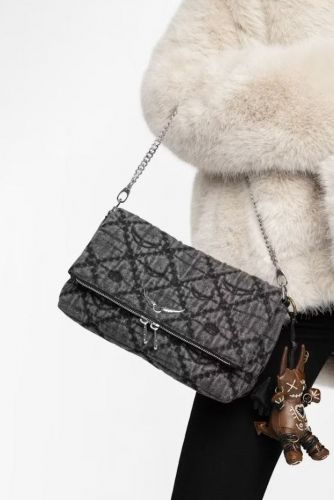 Zadig & Voltaire Accessoires sac Noir femmes (Grand sac denim monogramme - ROCKY monogram) - Marine | Much more than shoes