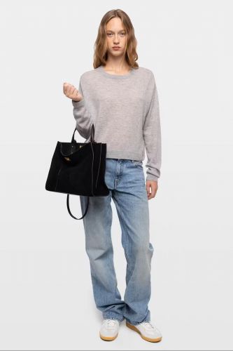 Sac JACK en dain noir ZADIG & VOLTAIRE | Marine Auvelais 