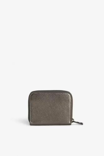 Mini porte-monnaie en cuir grainé métallisé bronze ZADIG & VOLTAIRE | Marine