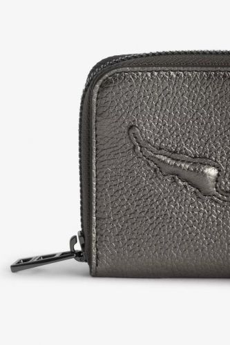 Mini porte-monnaie en cuir grainé métallisé bronze ZADIG & VOLTAIRE | Marine