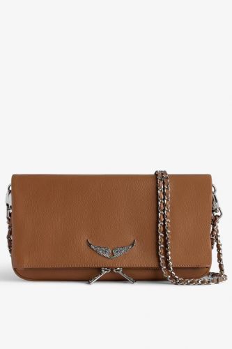 Pochette Rock en cuir grainé marron ZADIG & VOLTAIRE | Marine