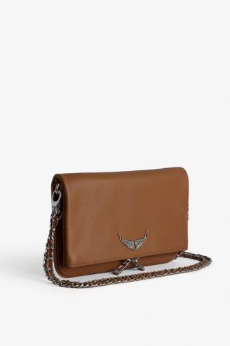 Pochette Rock en cuir grainé marron ZADIG & VOLTAIRE | Marine