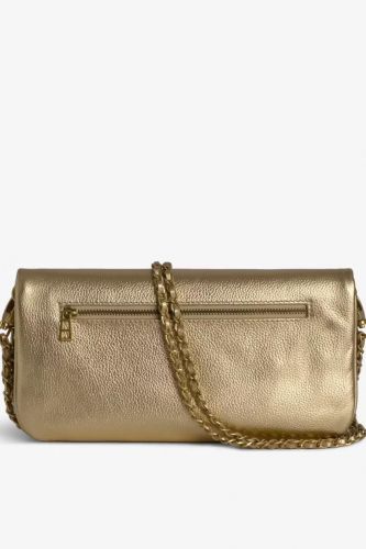 Pochette Rock en cuir grainé métallisé doré ZADIG & VOLTAIRE | Marine