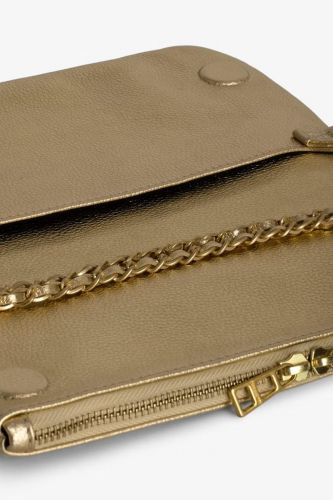 Pochette Rock en cuir grainé métallisé doré ZADIG & VOLTAIRE | Marine