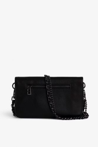 Mini pochette en cuir grainé noir ZADIG & VOLTAIRE | Marine