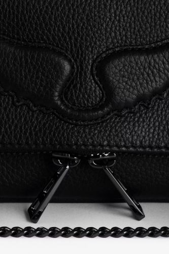 Mini pochette en cuir grainé noir ZADIG & VOLTAIRE | Marine