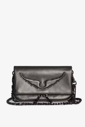 Pochette en cuir grainé métallisé bronze ZADIG & VOLTAIRE | Marine