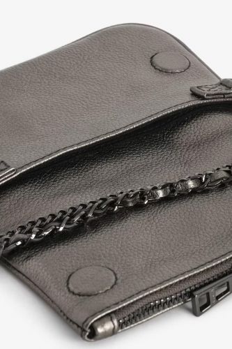 Pochette en cuir grainé métallisé bronze ZADIG & VOLTAIRE | Marine