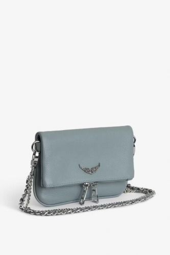 Pochette en cuir grainé bleu clair ZADIG & VOLTAIRE | Marine