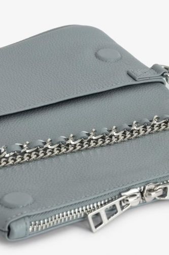 Pochette en cuir grainé bleu clair ZADIG & VOLTAIRE | Marine