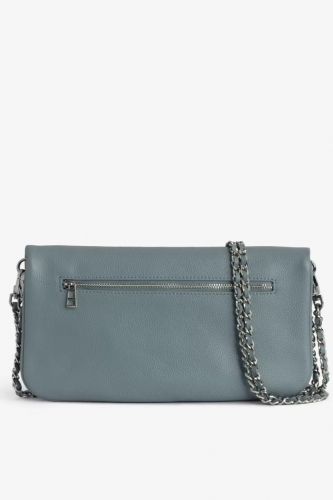 Pochette en cuir grainé bleu ZADIG & VOLTAIRE | Marine