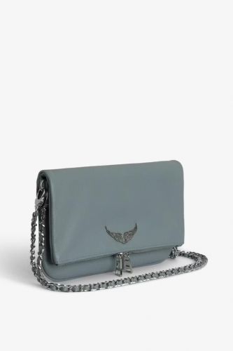 Pochette en cuir grainé bleu ZADIG & VOLTAIRE | Marine