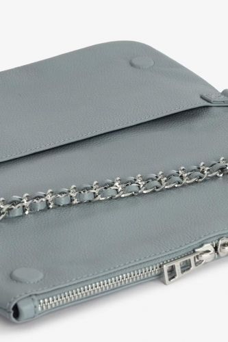 Pochette en cuir grainé bleu ZADIG & VOLTAIRE | Marine