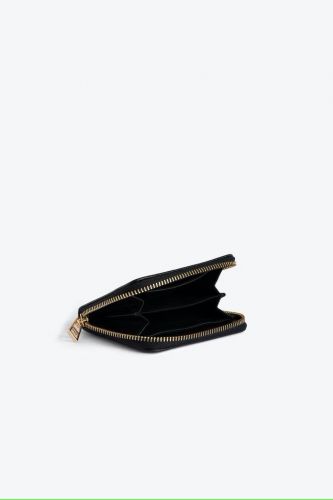 Mini portefeuille en cuir noir ZADIG & VOLTAIRE | Marine
