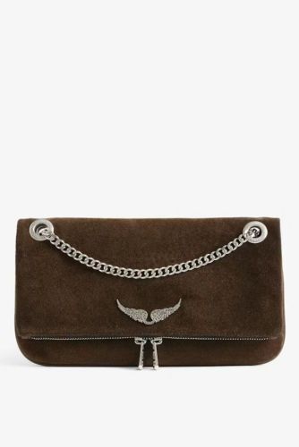Sac pochette en nubuk marron ZADIG & VOLTAIRE | Marine