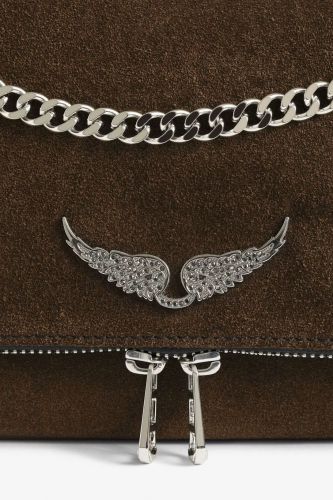 Sac pochette en nubuk marron ZADIG & VOLTAIRE | Marine