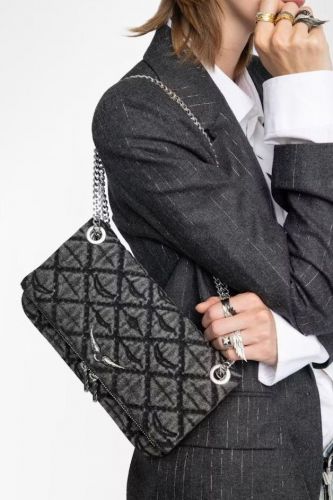 Zadig & Voltaire Accessoires sac Noir femmes (Sac pochette denim coton monogramme - ROCK monogram) - Marine | Much more than shoes