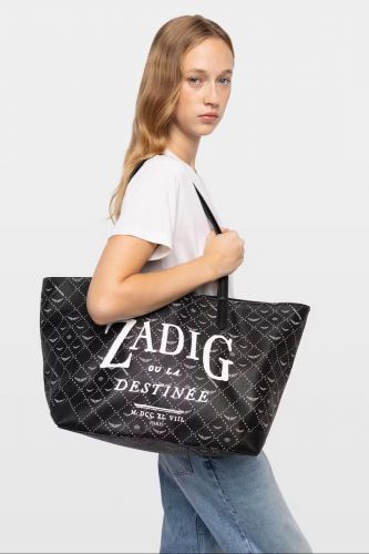 Sas cabas noir monogrammé ZADIG & VOLTAIRE | Marine Auvelais 