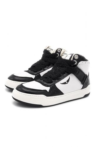 Zadig & Voltaire Accessoires basket haut Noir/blanc femmes (sneaker skate noir/blanc - HIGH WINGS noir/blanc) - Marine | Much more than shoes