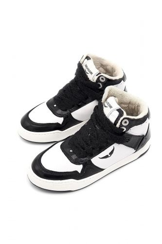 Zadig & Voltaire Accessoires basket haut Noir/blanc femmes (sneaker skate noir/blanc - HIGH WINGS noir/blanc) - Marine | Much more than shoes