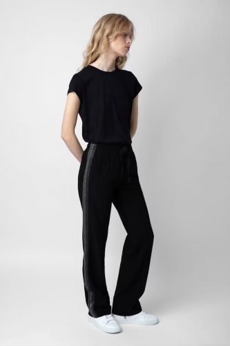 Zadig & Voltaire Femme pantalon Noir femmes (basic stone - POMY noir pants) - Marine | Much more than shoes