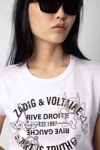 T-shirt en coton rose clair ZADIG & VOLTAIRE | Marine