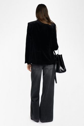 Blazer structuré en velours lisse avec fermeture boutonnée ZADIG & VOLTAIRE | Marine