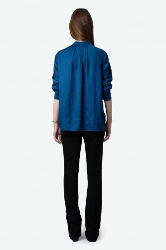 Blouse fluide en satin bleu ZADIG & VOLTAIRE | Marine