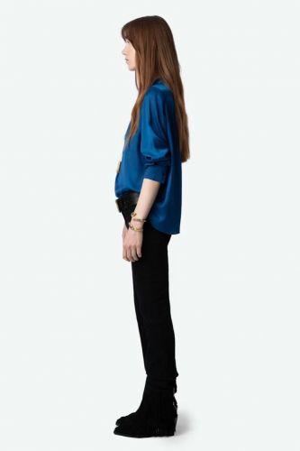 Blouse fluide en satin bleu ZADIG & VOLTAIRE | Marine