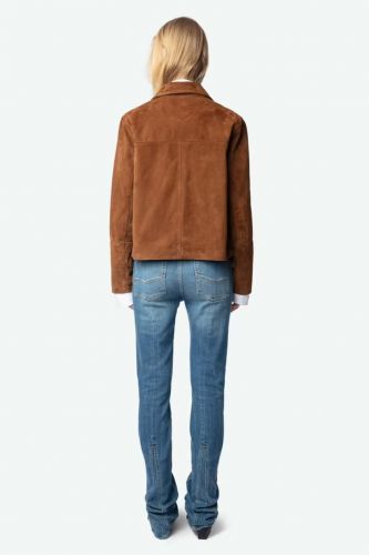 Blouson court en cuir suède camel ZADIG&VOLTAIRE | Marine