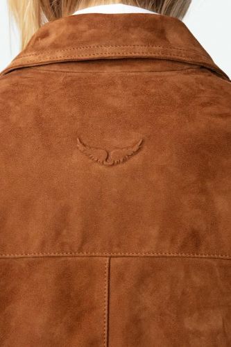 Blouson court en cuir suède camel ZADIG&VOLTAIRE | Marine