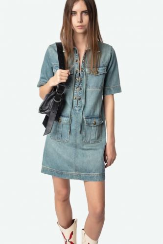 Robe courte esprit militaire jeans ZADIG&VOLTAIRE | Marine