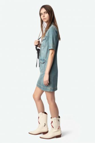 Robe courte esprit militaire jeans ZADIG&VOLTAIRE | Marine