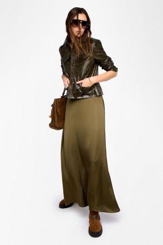 Jupe en satin kaki ZADIG & VOLTAIRE | Marine