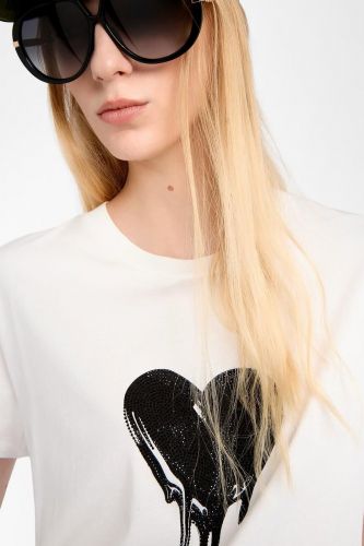 T-shirt avec un coeur orné de strass ZADIG & VOLTAIRE | Marine