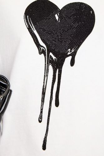 T-shirt avec un coeur orné de strass ZADIG & VOLTAIRE | Marine