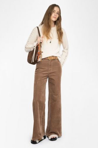 Pull beige col rond avec lacets ZADIG & VOLTAIRE | Marine