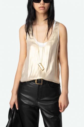 Top en satin japonais irisé doré ZADIG&VOLTAIRE | Marine