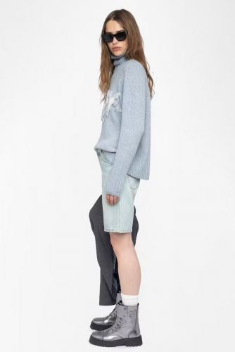 Pull col roulé bleu clair 100% laine mérinos ZADIG&VOLTAIRE | Marine