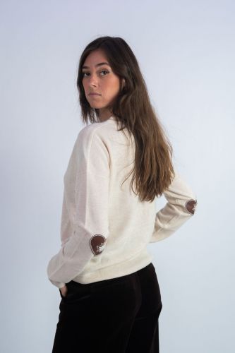 Pull écru avec patch coeur sur le coude ZADIG&VOLTAIRE | Marine