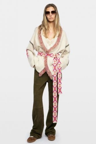 Zadig & Voltaire Femme cardigan Beige femmes (superbe cardigan ceinturé  - ALPA cardigan ceinturé) - Marine | Much more than shoes