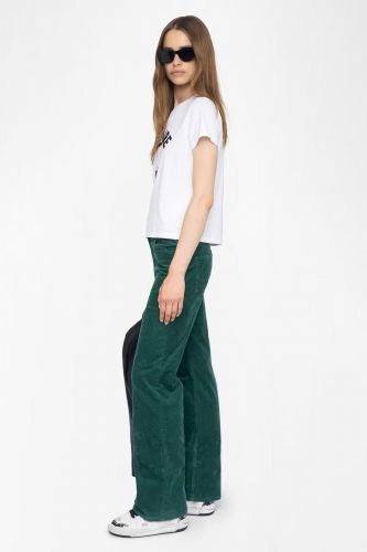 Zadig & Voltaire Femme tee-Shirt Blanc femmes (t-shirt blanc avec logo blanc paris - ALYS HC voltaire blanc ) - Marine | Much more than shoes