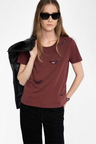 Zadig & Voltaire Femme tee-Shirt Bordeaux
