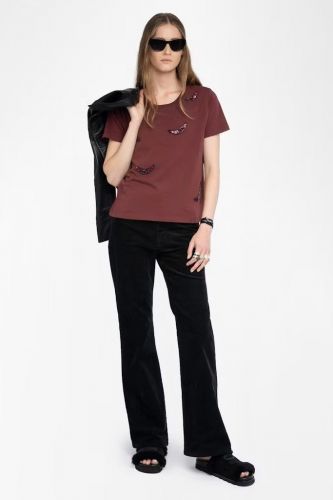 T-shrit bordeaux avec ailes en relief ZADIG & VOLTAIRE | Marine
